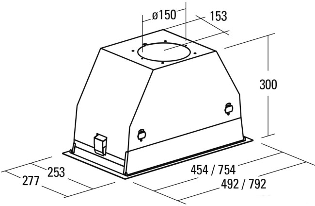 Встраиваемая вытяжка Cata GC Dual BK 75 X