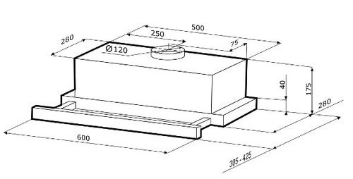 Встраиваемая вытяжка Kronasteel Kamilla 2M 600 inox Встраиваемая вытяжка Kronasteel Kamilla 2M 600 inox