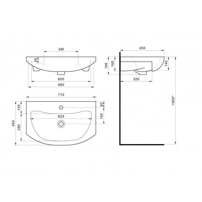 Раковина Santek Балтика 1.WH20.7.776 Раковина Santek Балтика 1.WH20.7.776