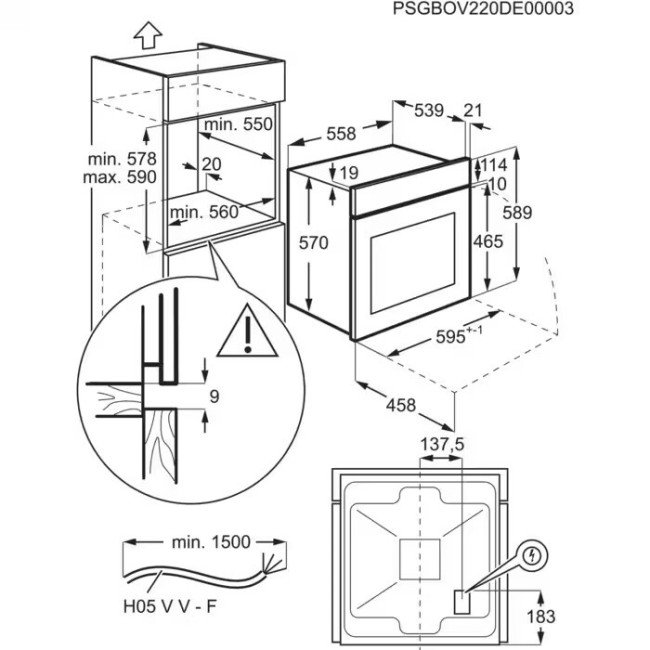 Встраиваемый электрический духовой шкаф Electrolux EOD5H70BZ