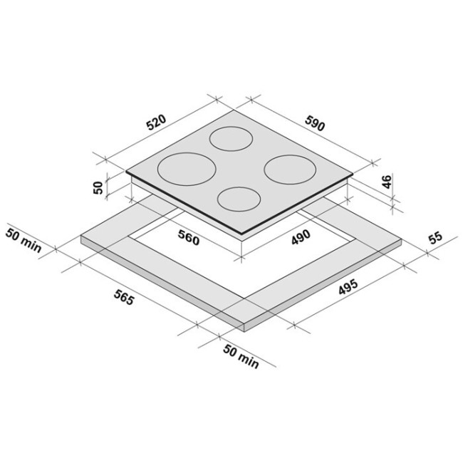 Встраиваемая электрическая варочная панель Kronasteel Corto 60 BL