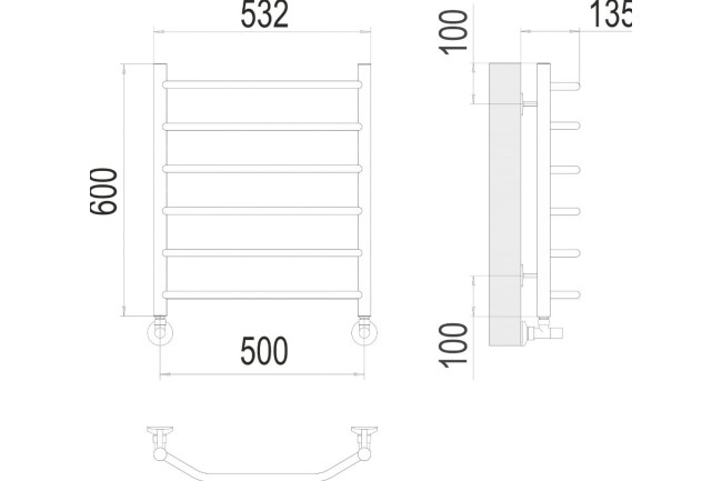 Водяной полотенцесушитель Terminus Виктория П6 500х600