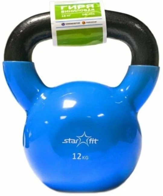 Гиря виниловая Starfit DB-401 12 кг, синий Гиря виниловая Starfit DB-401 12 кг, синий