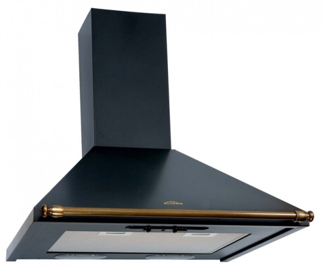 Каминная вытяжка Elikor Вента 60П-430-ПЗЛ антрацит/рейлинг золото