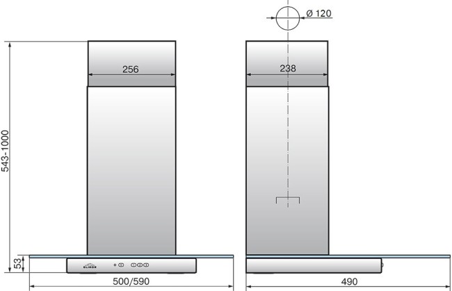 Каминная вытяжка Elikor Кристалл 60Н-430-К3Д нержавейка