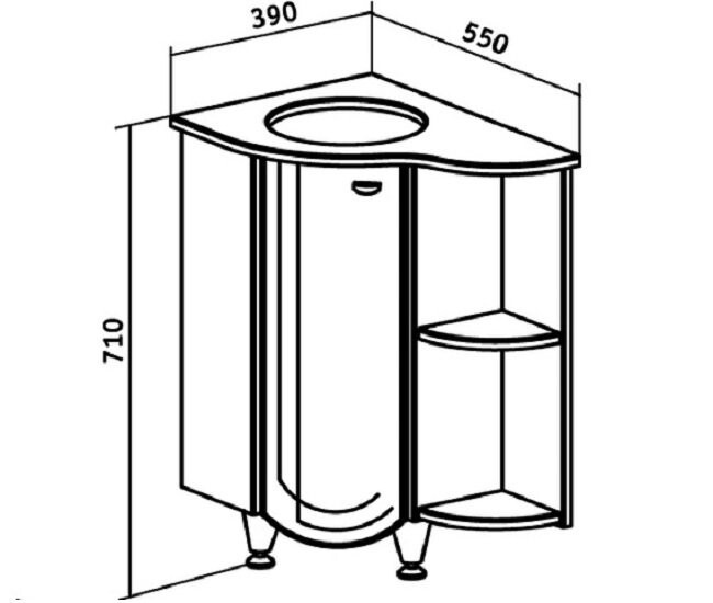Тумба с раковиной Runo БИС ВнТ44RUNO