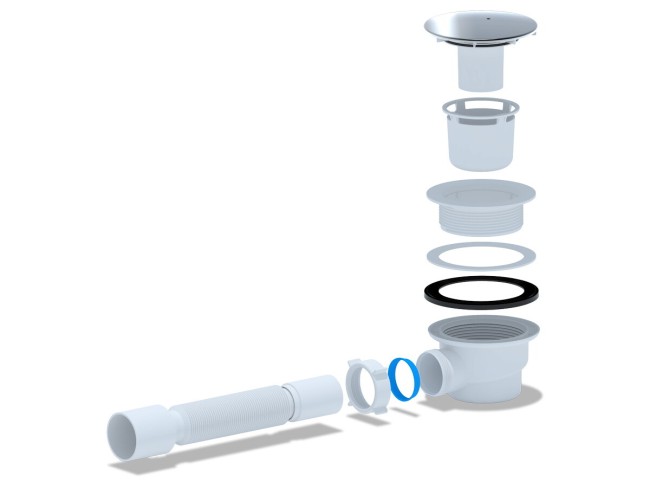 Сифон для душевого поддона АниПласт E325С хром (202288) Сифон для душевого поддона АниПласт E325С хром (202288)