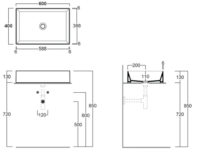 Раковина накладная Simas AGILE (AG60bia) белый