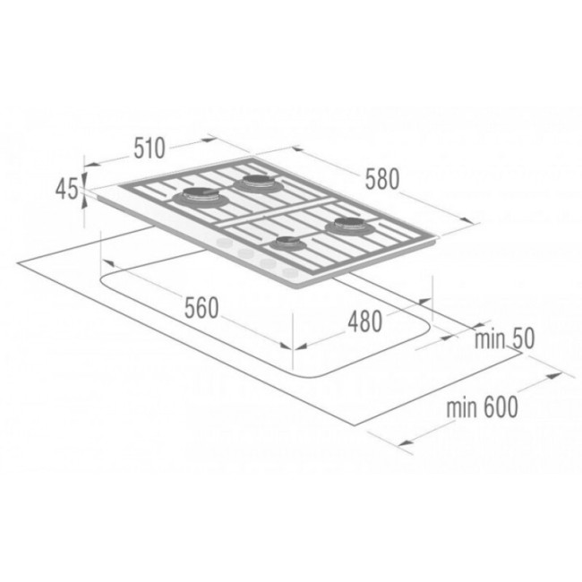 Встраиваемая газовая варочная панель Gorenje GT 641 UW Встраиваемая газовая варочная панель Gorenje GT 641 UW