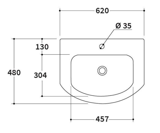 Раковина для мебели Berloni Bagno LAVMOOINCXR001101