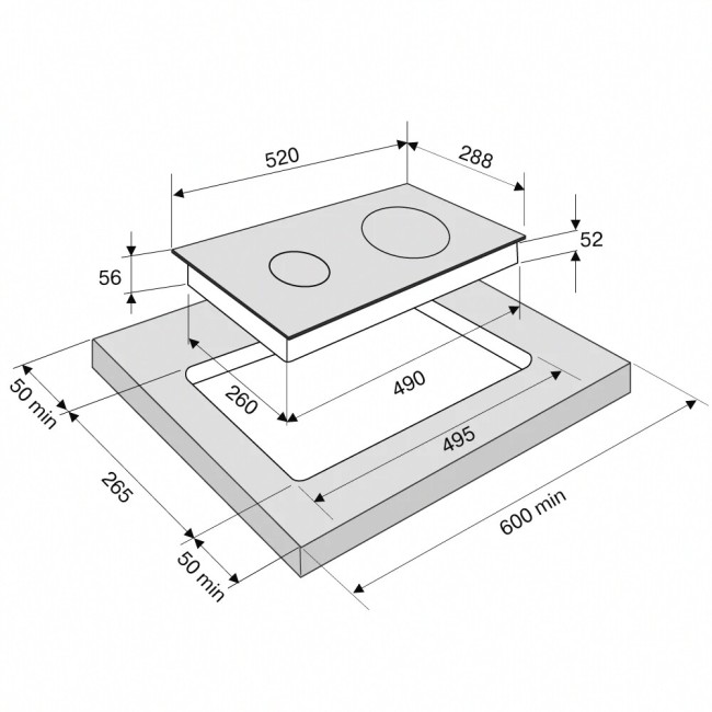 Встраиваемая индукционная варочная панель Krona ERDE 30 BL 2BFTS