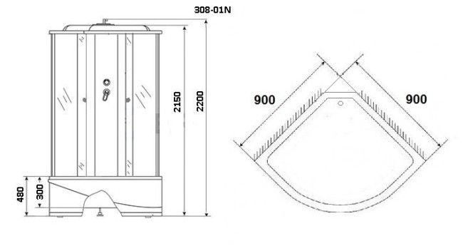 Душевая кабина Niagara NG-308-01N