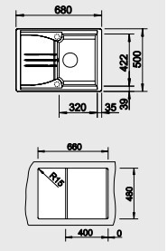 Комплект Blanco Enos 40 S жасмин + Mida жасмин