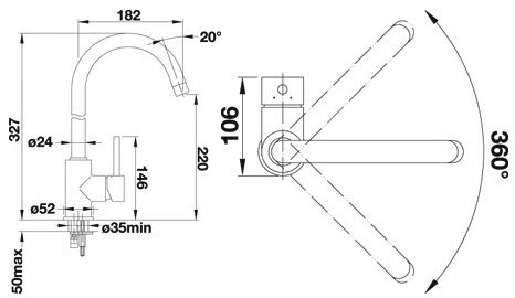 Комплект Blanco Enos 40 S жасмин + Mida жасмин