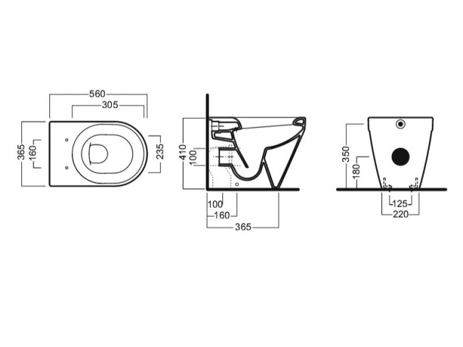 Унитаз приставной без сиденья Hatria DAYTIME (YXV701)