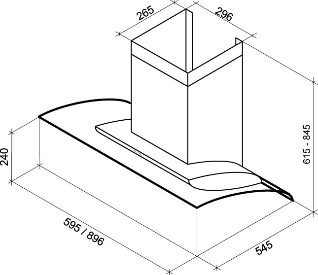 Каминная вытяжка Shindo Aliot PS 90 W/OG 3ETC