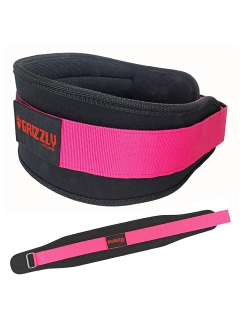 Пояс атлетический Grizzly Soflex Nylon Pro Weight Training Belt M черный/розовый