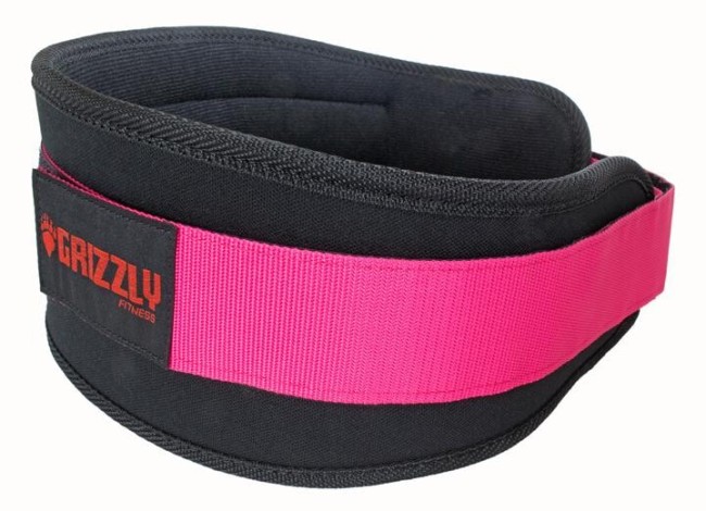 Пояс атлетический Grizzly Soflex Nylon Pro Weight Training Belt M черный/розовый
