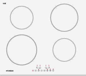 Встраиваемая индукционная варочная панель Hyundai HHI 6750 WG белый Встраиваемая индукционная варочная панель Hyundai HHI 6750 WG белый