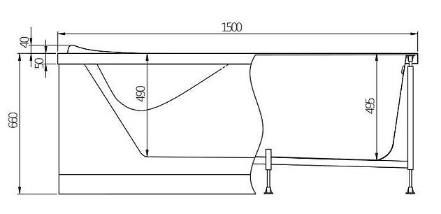Ванна акриловая Alex Baitler ORTA L 150*90