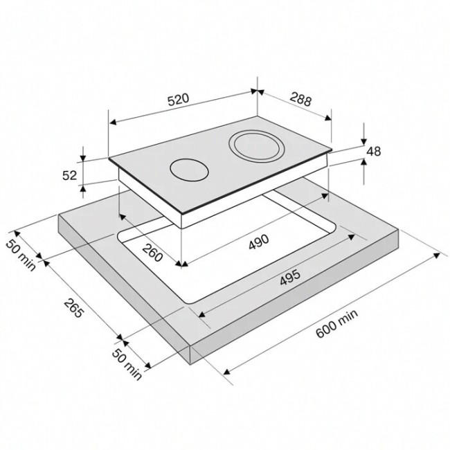 Встраиваемая электрическая варочная панель Krona Laurel 30 BL