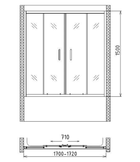 Душевая шторка Gemy S12192B