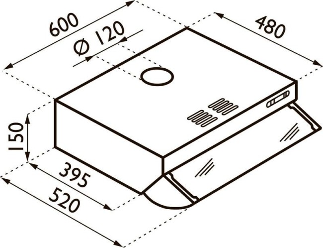 Вытяжка Ardesia Basic F60 W Вытяжка Ardesia Basic F60 W