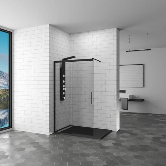 Walk-in RGW WA-13-B 130*195 Чёрный/Прозрачное/6 мм (34101313-14)