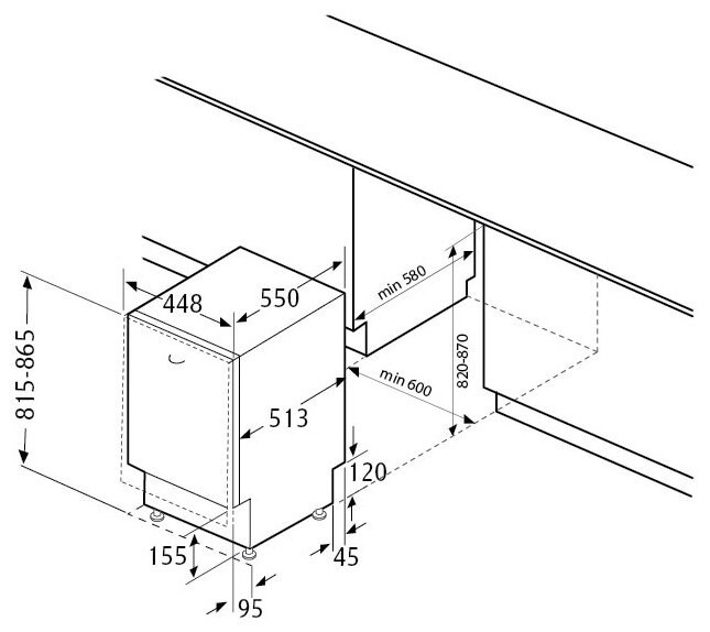 Встраиваемая посудомоечная машина Flavia BI 45 Delia