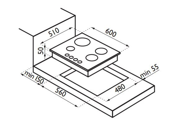 Встраиваемая газовая варочная панель Ardesia F 64 GT WHITE Встраиваемая газовая варочная панель Ardesia F 64 GT WHITE