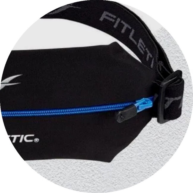 Беговая сумка на пояс Fitletic Mini Sport Belt черный/синяя молния Беговая сумка на пояс Fitletic Mini Sport Belt черный/синяя молния