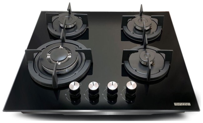 Встраиваемая газовая варочная панель Ginzzu HCG-444 черный