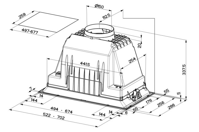 Встраиваемая вытяжка Faber INKA PLUS HC X A52