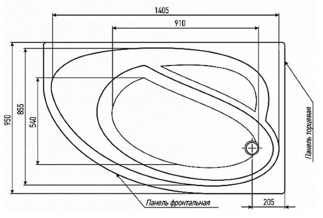 Ванна акриловая Alex Baitler NERO R 150*95