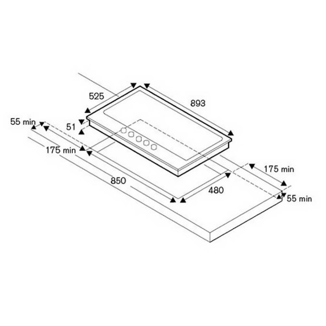 Встраиваемая газовая варочная панель La Germania P905CLAGGN Встраиваемая газовая варочная панель La Germania P905CLAGGN