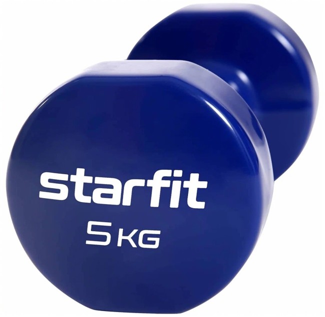 Гантель виниловая Starfit Core DB-101 5 кг темно-синий Гантель виниловая Starfit Core DB-101 5 кг темно-синий