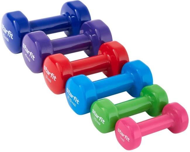 Гантель виниловая Starfit Core DB-101 5 кг темно-синий Гантель виниловая Starfit Core DB-101 5 кг темно-синий