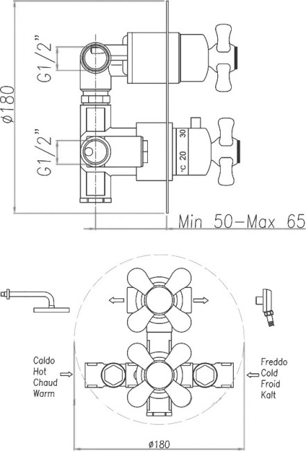 Встраиваемый термостат Webert Armony AM970902010 Встраиваемый термостат Webert Armony AM970902010