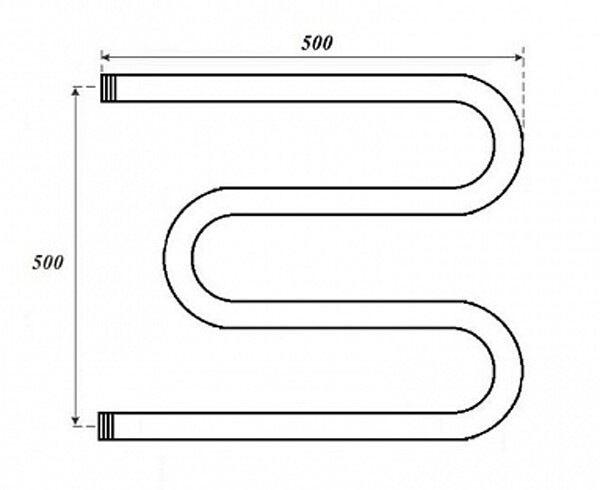 Полотенцесушитель водяной Point PN37555 500x500 М-образный, хром