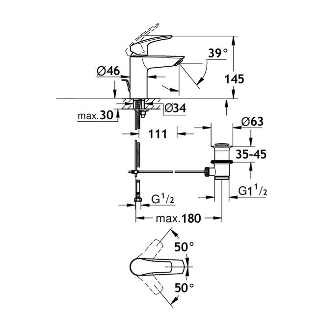 Смеситель для раковины AQUAme AQMP6111