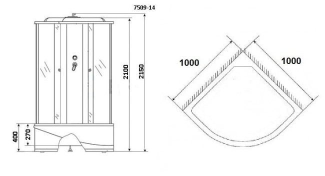 Душевая кабина Niagara NG-7509-14 Black