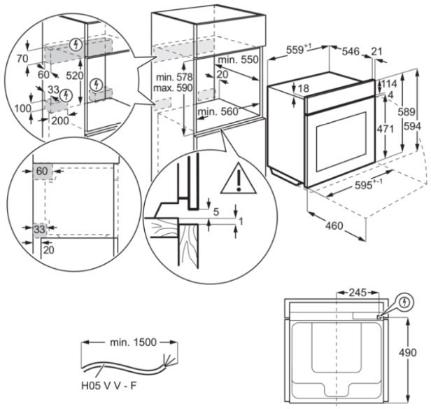 Встраиваемый электрический духовой шкаф Electrolux OED5C50Z