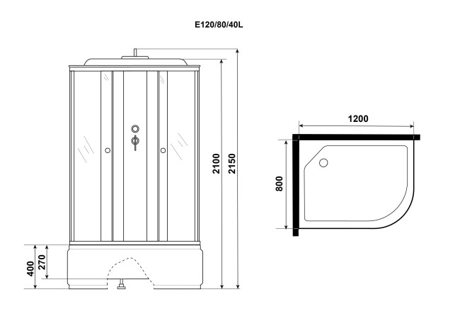 Душевая кабина Niagara Eco E120/80/40L/MT Душевая кабина Niagara Eco E120/80/40L/MT