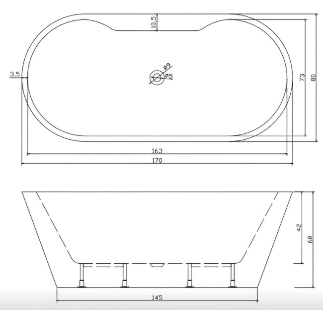 Ванна акриловая Cerutti SPA Martigano W (CT7766) Ванна акриловая Cerutti SPA Martigano W (CT7766)
