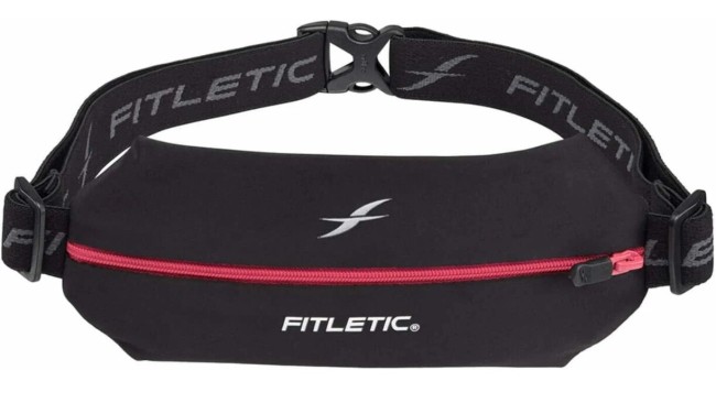 Беговая сумка на пояс Fitletic Mini Sport Belt черный/розовая молния Беговая сумка на пояс Fitletic Mini Sport Belt черный/розовая молния
