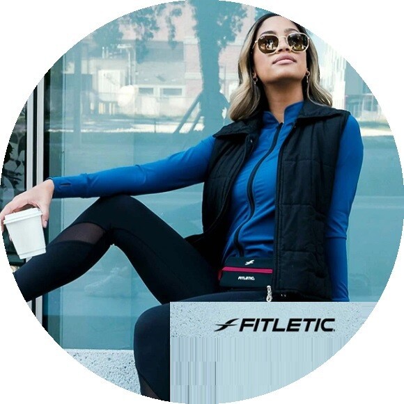 Беговая сумка на пояс Fitletic Mini Sport Belt черный/розовая молния Беговая сумка на пояс Fitletic Mini Sport Belt черный/розовая молния