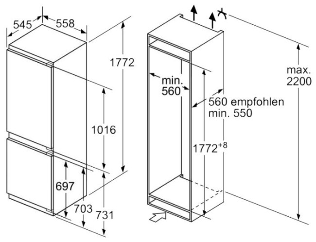 Встраиваемый холодильник Neff KI7863D20R
