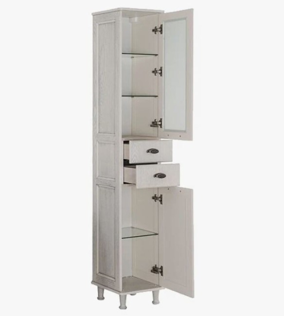 Пенал Aquanet Тесса ДЕКАПЕ 35 Жасмин/серебро (фасад стекло) (201808) Пенал Aquanet Тесса ДЕКАПЕ 35 Жасмин/серебро (фасад стекло) (201808)