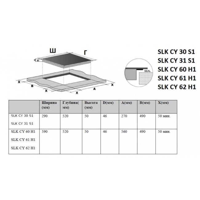 Встраиваемая электрическая варочная панель Schaub Lorenz SLK CY 61 H1