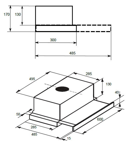 Встраиваемая вытяжка Delonghi KD-TGR 60 BL